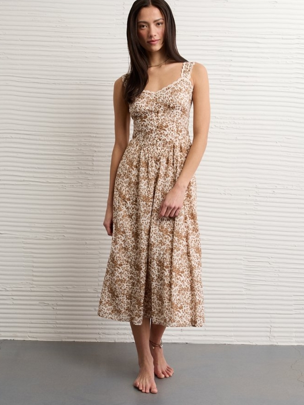 AE NWOT Sweetheart Corset Midi Dress
